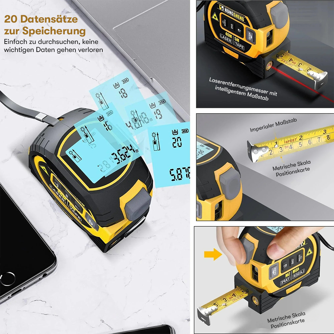 3-In-1-Infrarot-Laserbandmessgerät